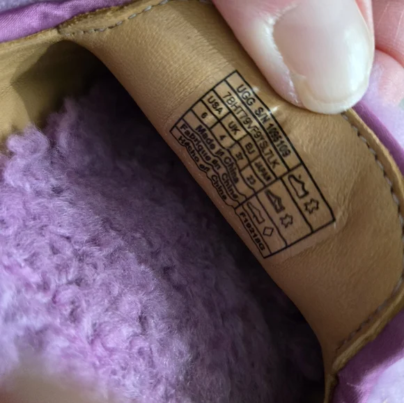 UGG Purple and Tan Fuzzy Slippers - Picture 4 of 4